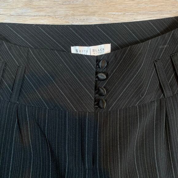 Vintage Y2K Stripe Wide Leg Knee Length Dress Work Shorts Size 6 - Picture 7 of 8